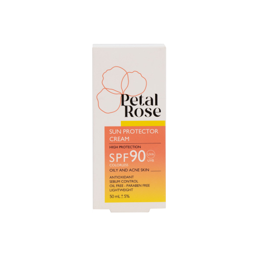 کرم ضد آفتاب بی رنگ SPF90 پوست چرب و مستعد آکنه پتال رز